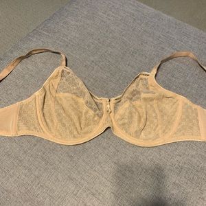 36DD Chantelle Logo Unlined Underwire Bra Nude